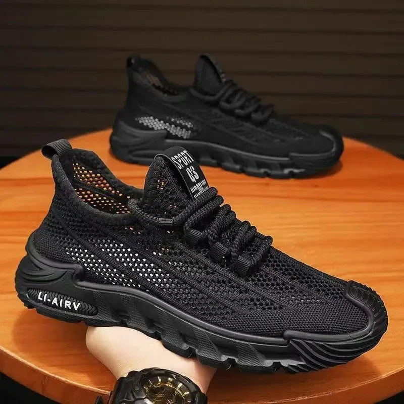Men's Summer Breathable Anti-Slip Running Shoes Soft Bottom Mesh Upgraded Work Casual Sports Trendy Shoes Hollow out Design — image 2