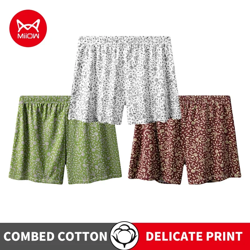MiiOW 3Pcs Cotton Men Underwear Boxershorts Breathable Rose Print Man Underpants Skin-friendly Large Size Men's Shorts Panties — image 19