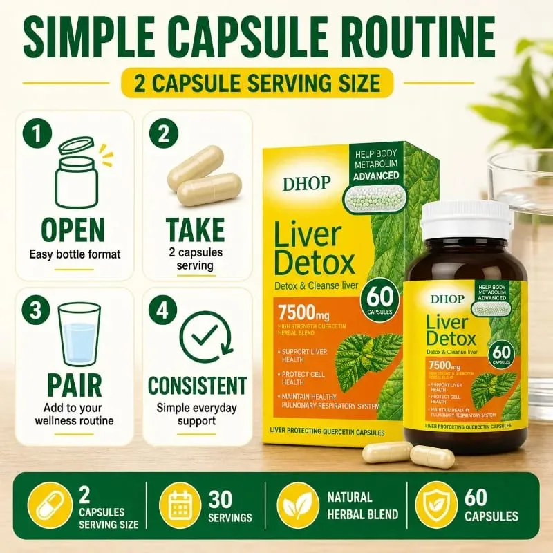 Quercetin Capsules 60 Count with Curcumin and Milk Thistle Extract Support Liver Detoxification and Maintain Respiratory Health — image 4