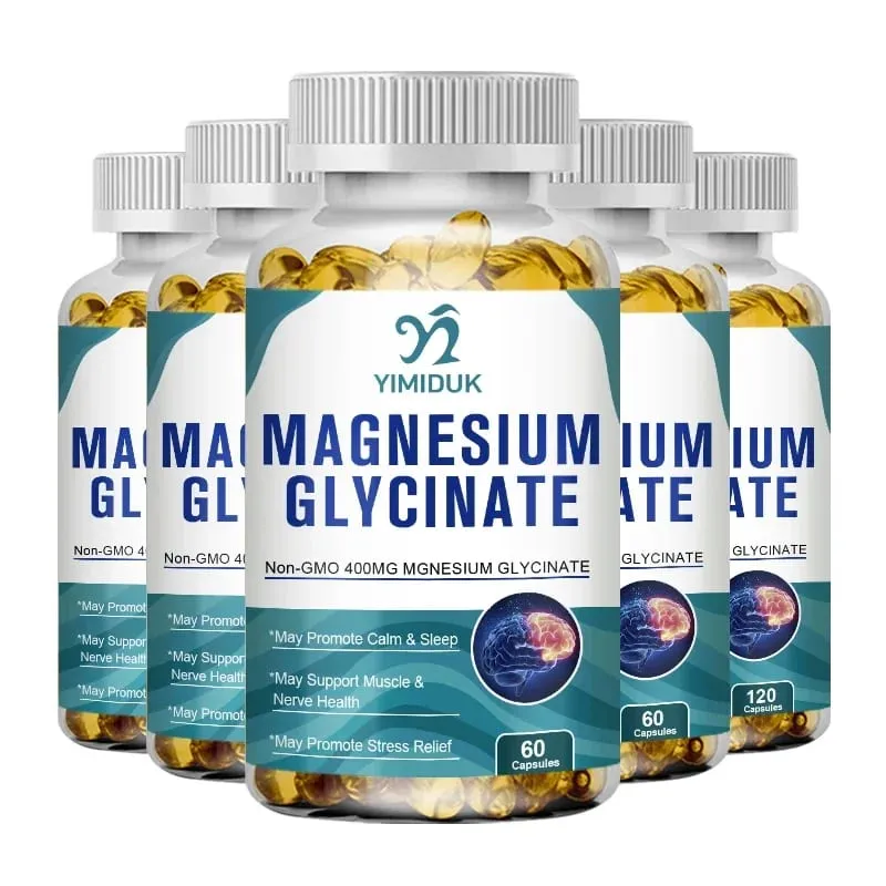 Yimiduk Pure Magnesium Glycinate Supplement with Vitamin B6 for Fights Fatigue Cramps & Heart Health Reduces Anxiety Vegan — image 9