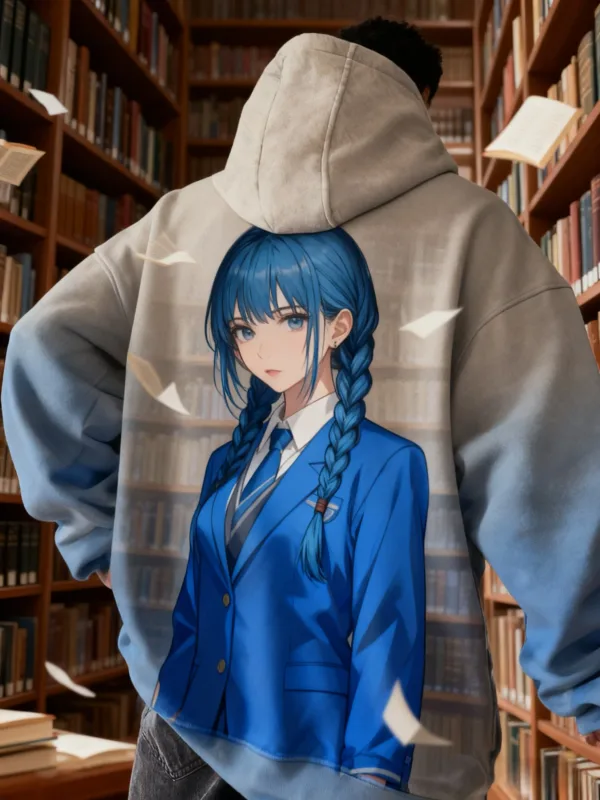 2026 Hot Anime girl back pattern Sweatshirt Casual Long Sleeve Hooded Pullover 3D Printing Top Fashion Oversized Men's Hoodies