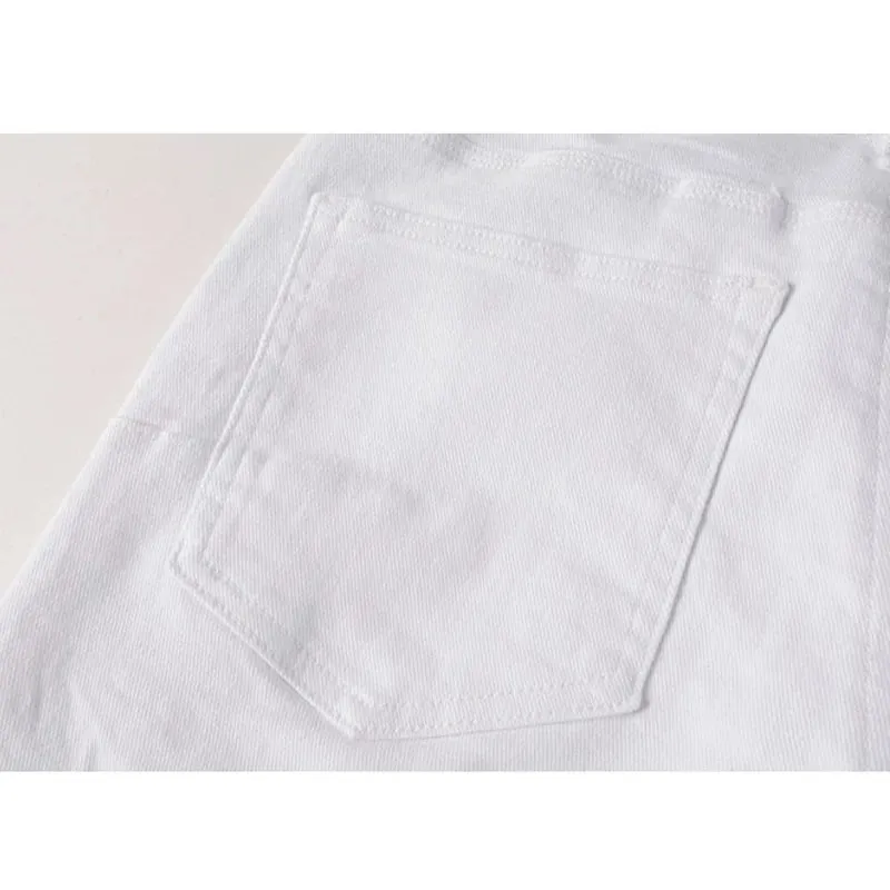 Spring New Men's White Skinny Jeans High Quality Slim Fit Trousers Streetwear Hip Hop Style Casual Fashion Stretch Denim Pants — image 4
