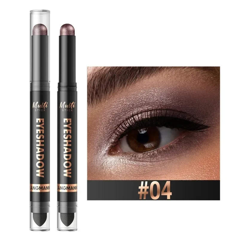 16 Colors Double Head Eyeshadow Stick Pearlescent Shimmer Brown High Waterproof Cream Eyes Shadow Pencil Long-Lasting Eye Makeup — image 14