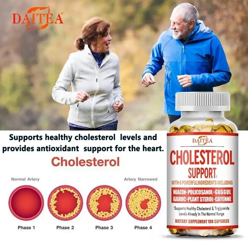 Daitea Cholesterol อาหารเสริม - ลด LDL และไตรกลีเซอไรด์ ระบบภูมิคุ้มกันบรรเทาความวิตกกังวลตามธรรมชาติสุขภาพต่อมหมวกไต — image 3