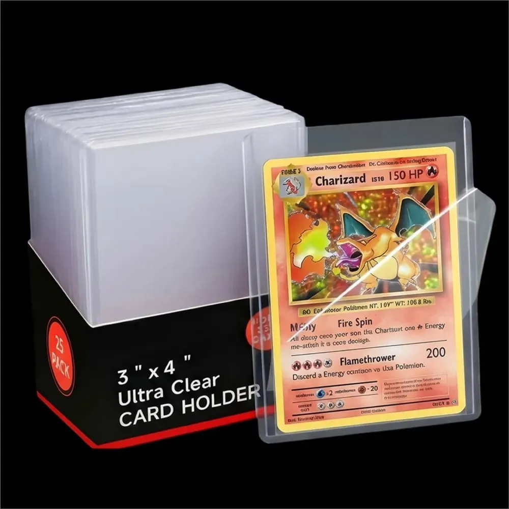 25-100pcs 3" x 4" Hard Card Sleeve Clear Anti Scratch Protector For Pokemon Game Baseball Sports Card Trading Protect Toploaders — image 1