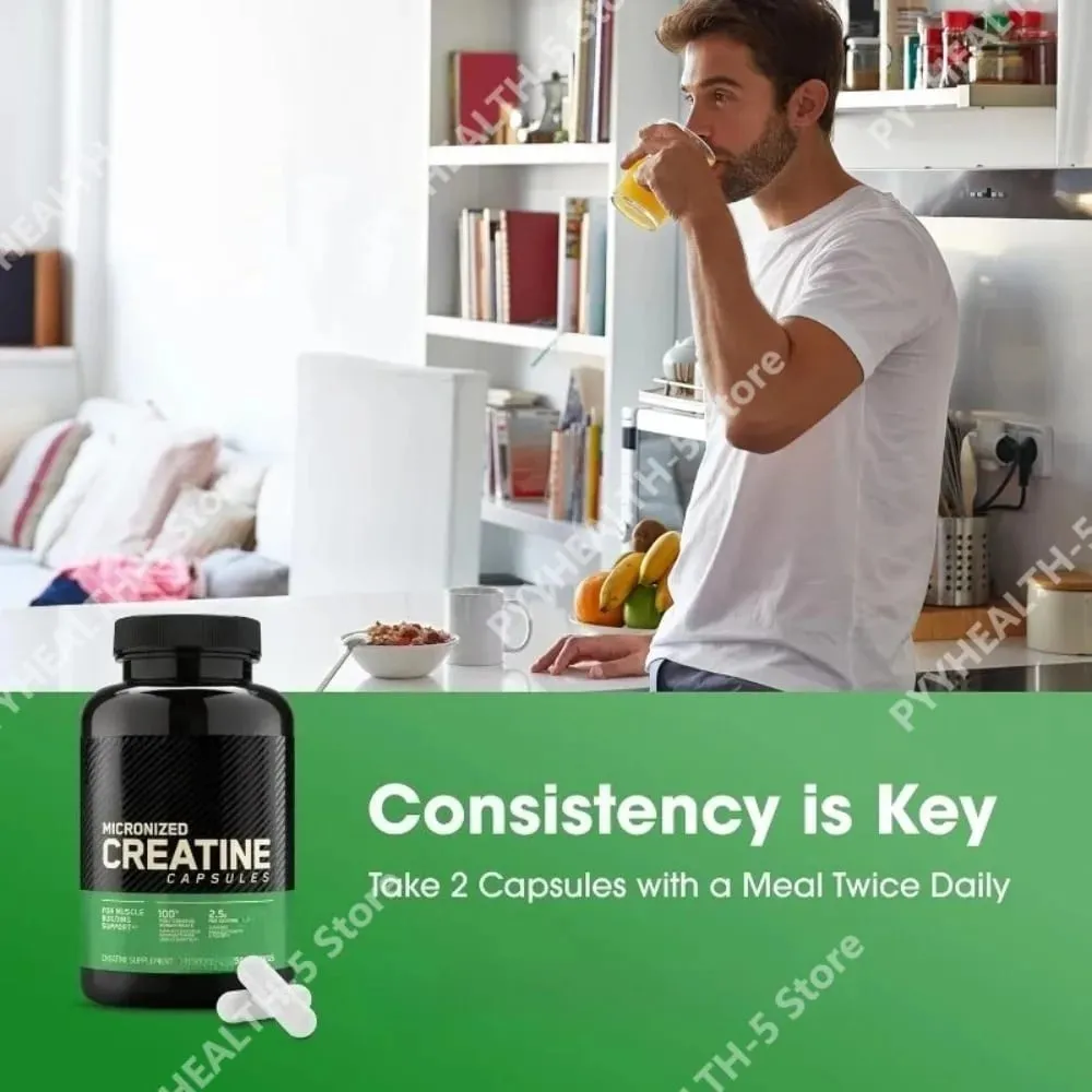 Creatine 2.5g Capsules for Adults - Supports Lean Muscle Fitness & Recovery Non-GMO Gluten-Free Vegan-Friendly 60 Capsules — image 4