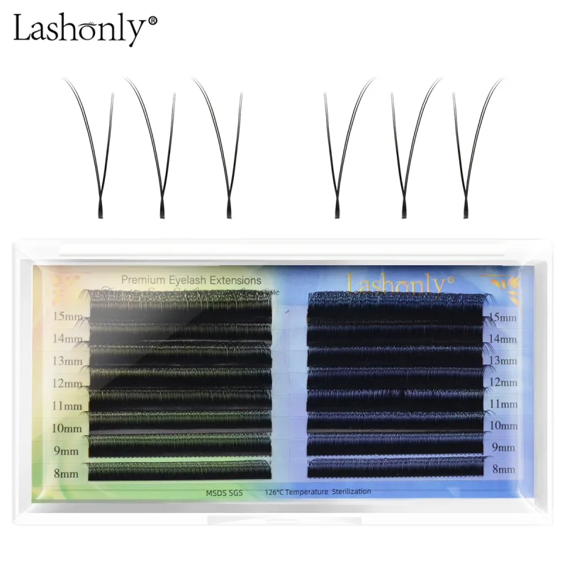Lashonly Fox YY Faux Mink Eyelash Extensions 16 Lines Soft Natural Premium Flat Root Mesh Net Cross Flying YY Lashes for Fox Eye — image 8