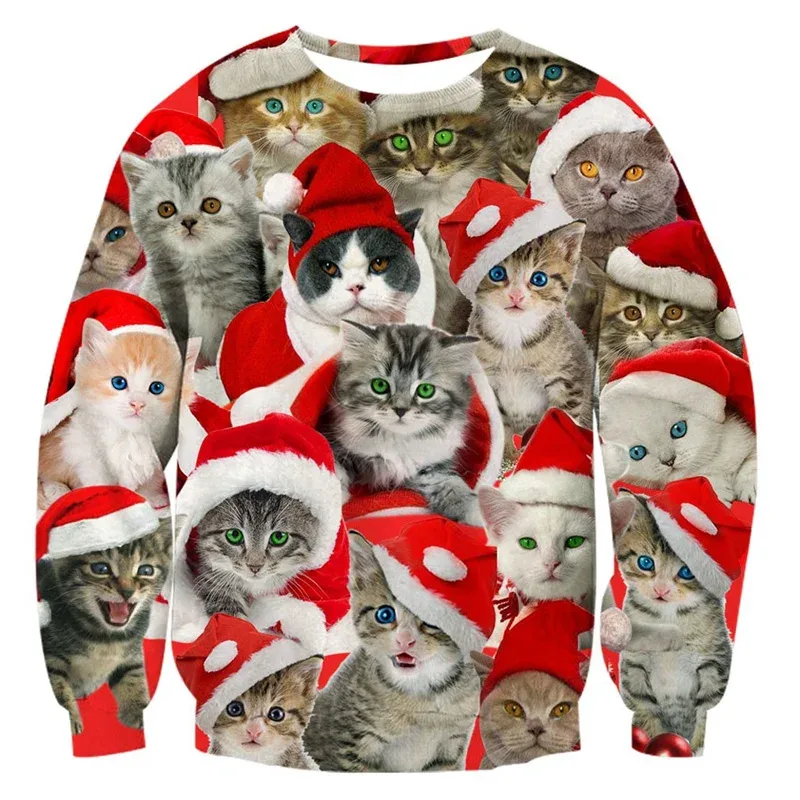 Ugly Christmas Sweater For Men Women Funny Novelty Xmas Sweatshirt 3d Printed Cartoon Animal Long Sleeve Pullover Hoodies Tops — image 7