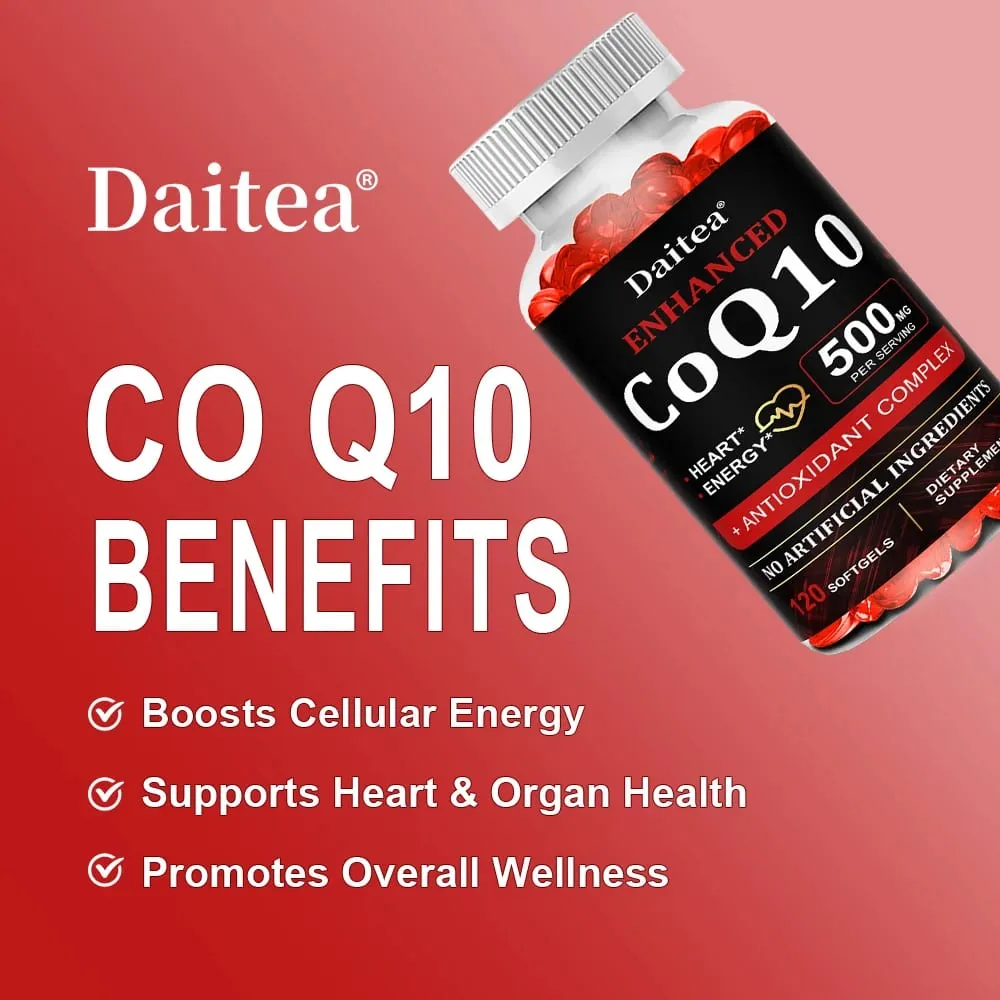High Absorption CoQ10 500MG - for Heart Health&Energy Production - Enhanced CoQ10 Nutritional Supplements with Coenzyme Q10 — image 3
