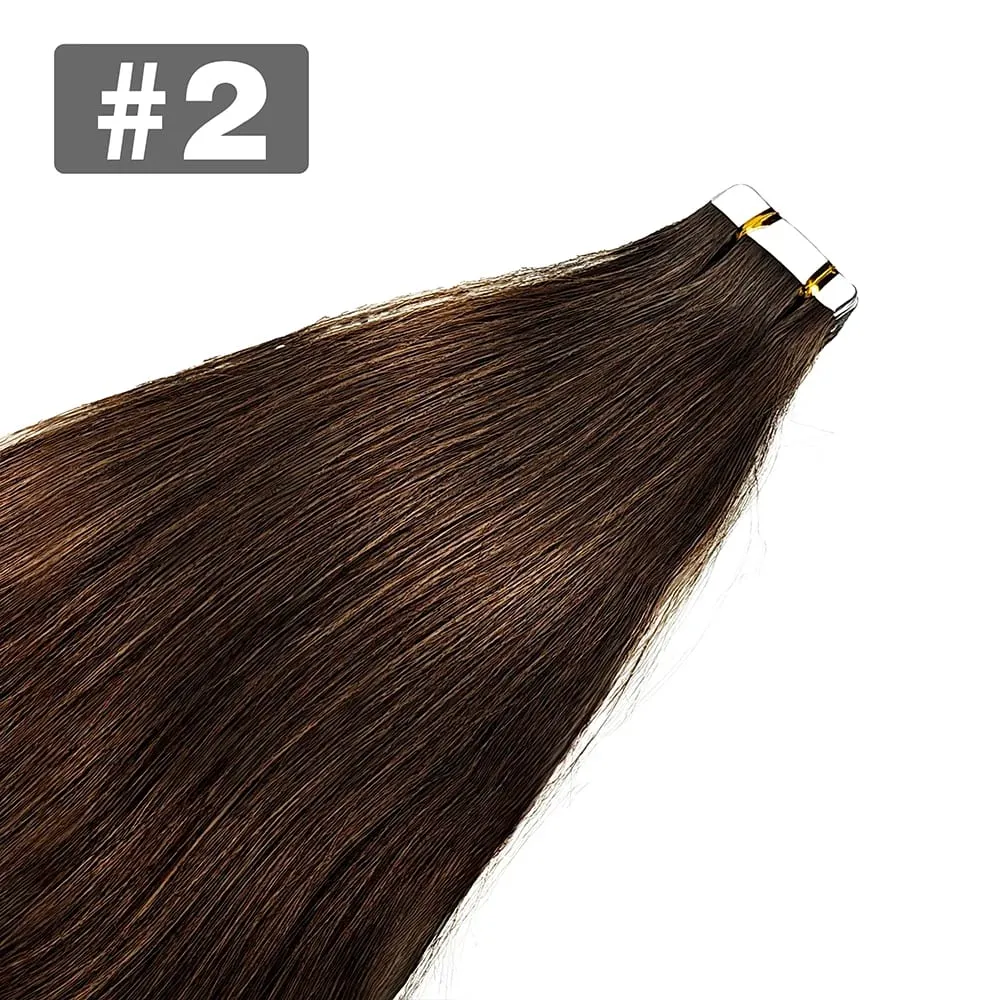 Straight Tape In Hair Extensions Natural Black 26 Inch Adhesive Invisible Brazilian Remy 100% Human Hair Tape Ins 50G/20Pcs/Pack — image 9