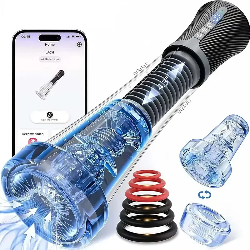 APP Control Electric Penis Pump for Men IPX7 Waterproof Male Masturbator Automatic Control Vacuum Suction Massager Adult Sex Toy