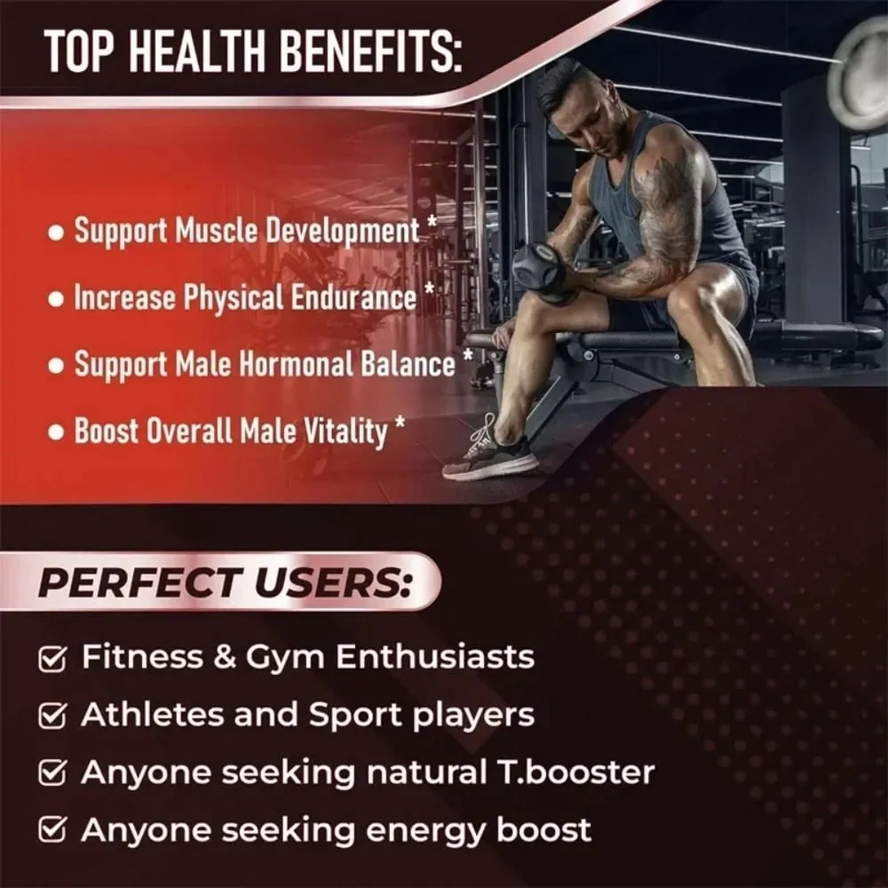Men's Health Supplements - Natural Nergizer Improve Performance Energy Endurance Muscle Mass Improve Balance Hormones — image 4