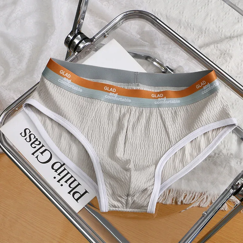 Summer New Men's Solid Color Cotton Briefs, Minimalist Breathable Thin Underwear, Trendy Trunks Male Bikini Underpants 3256812635450502 — image 18