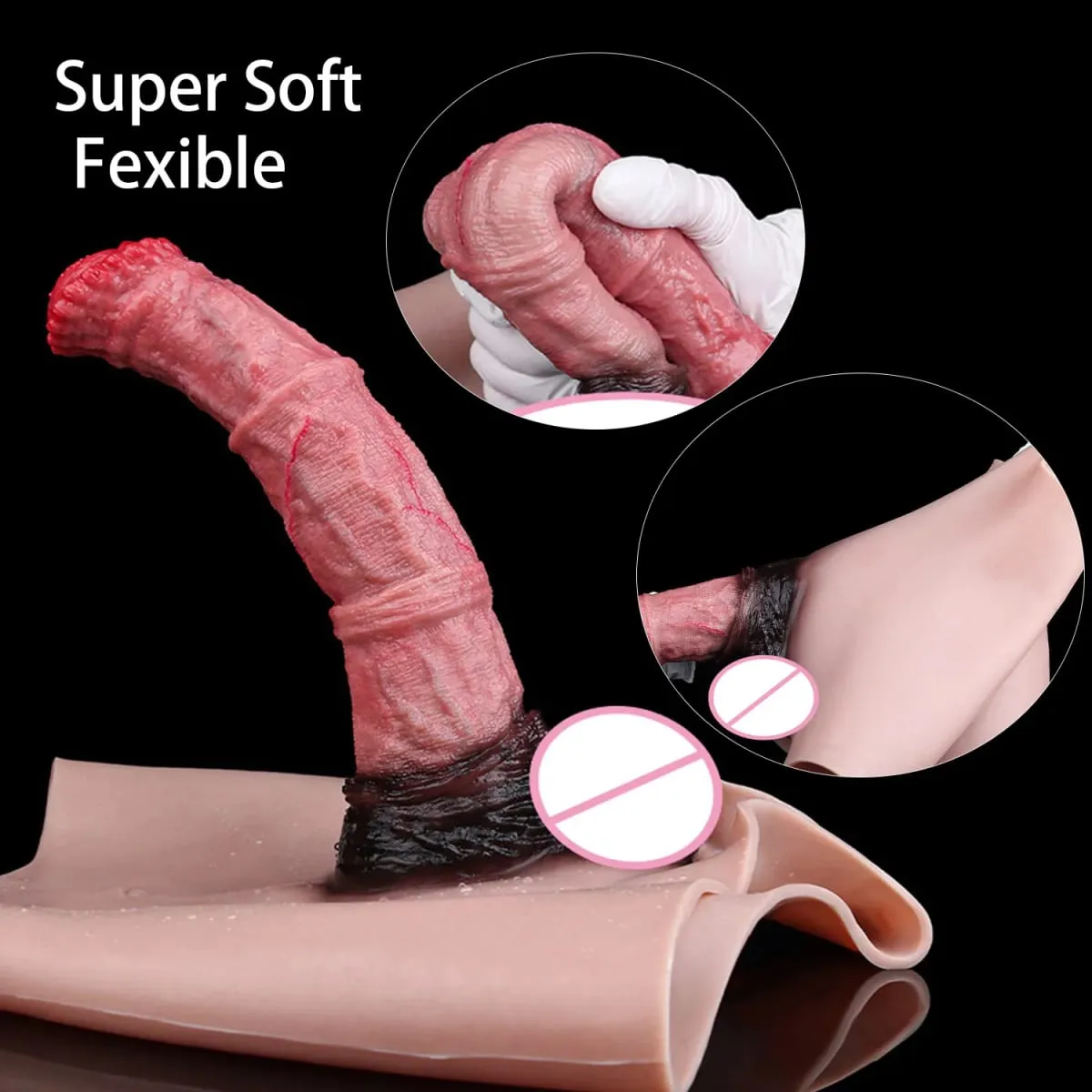9.65‘’ Large Penis Sleeve насадка на член Pants 18+ Men Sex Toy Wearable Soft Realistic Hollow Dildo Panties Adult Supplies — image 5