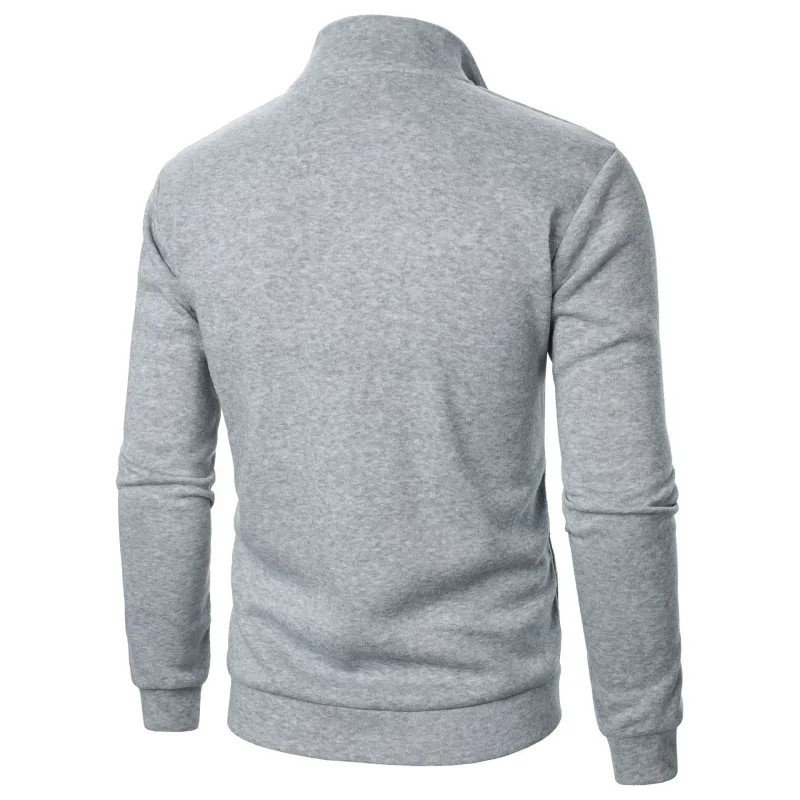 Men's Zip Turn Down Collar Sweatshirts Spring Male Solid Color Loose Pullover Coats BSD-ZW160 — image 21
