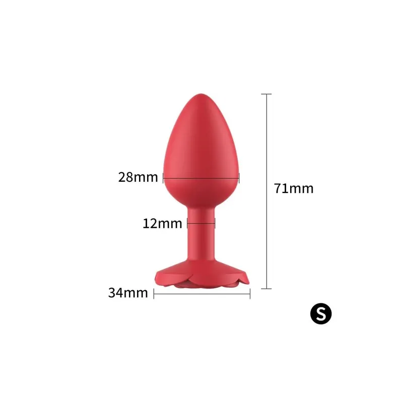 Silicone Rose Anal Plug 3 Size Red Butt Plug Beginner to Expert G-Point Massage Sexual Wellness Adult Pleasure Sex Toy — image 4