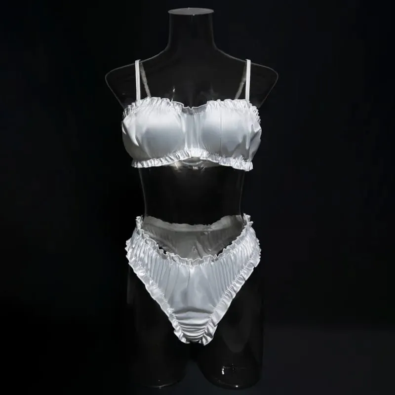Minimalist Ruching Lingerie Set Sexy Solid Color Bra Panty Comfortable Daily Wear Women's Underwear INS Style Elegant Bra Set — image 6