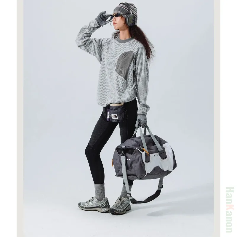 Mountain-Ready Crewneck: Engineered with Ribbed Neck Reflective Logo & Secure Chest Pocket for Outdoor Style Unisex — image 6