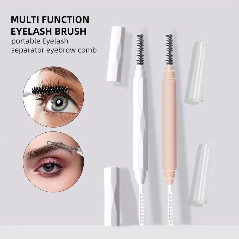 (.) 1Pc Eyebrow Make Up Brushes Dual Ended Brow Comb Makeup Brush Stainless Steel Eye Lashes Roller Eyelashes White Beauty Tool
