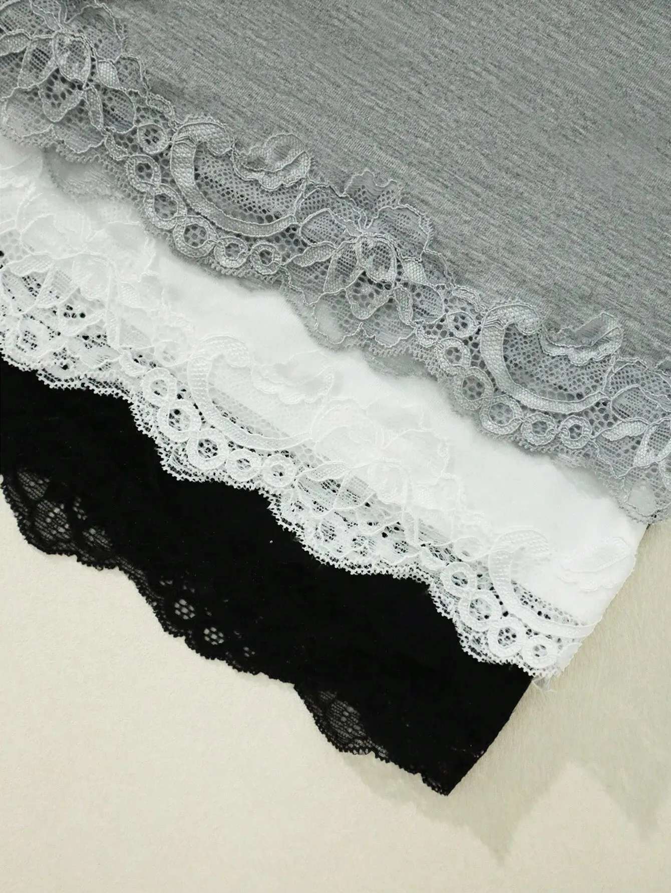 3 Pack Multi-color Women Lace Trim V Neck Spaghetti Strap Slim Fit Long Cami Top 2026 Summer Basic Casual Solid Color Sleeveless — image 3