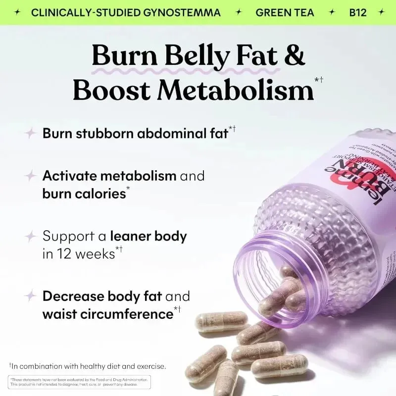Metabolism Belly Fat Burning + AMPK Activating Supplement for Men & Women Gynostemma Green Tea Extract Vitamins B6 & B12 60pcs — image 5