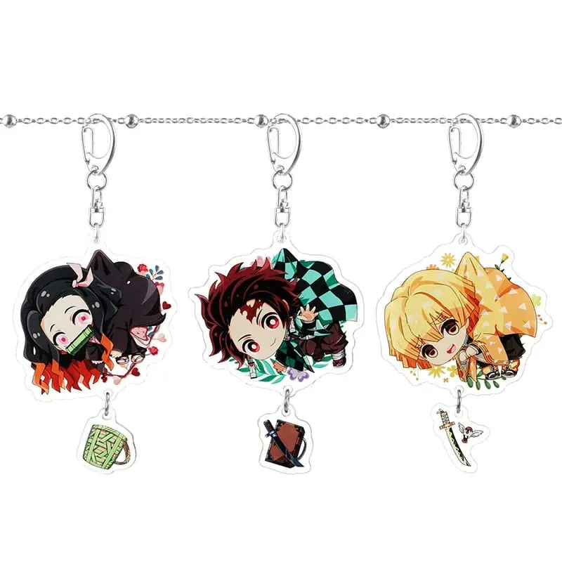 Hot Demon Slayer Tanjiro Kamado Acrylic Keychain Anime Peripherals Cute Cartoons Fashion Jewelry Backpack Pendant Christmas Gift — image 5