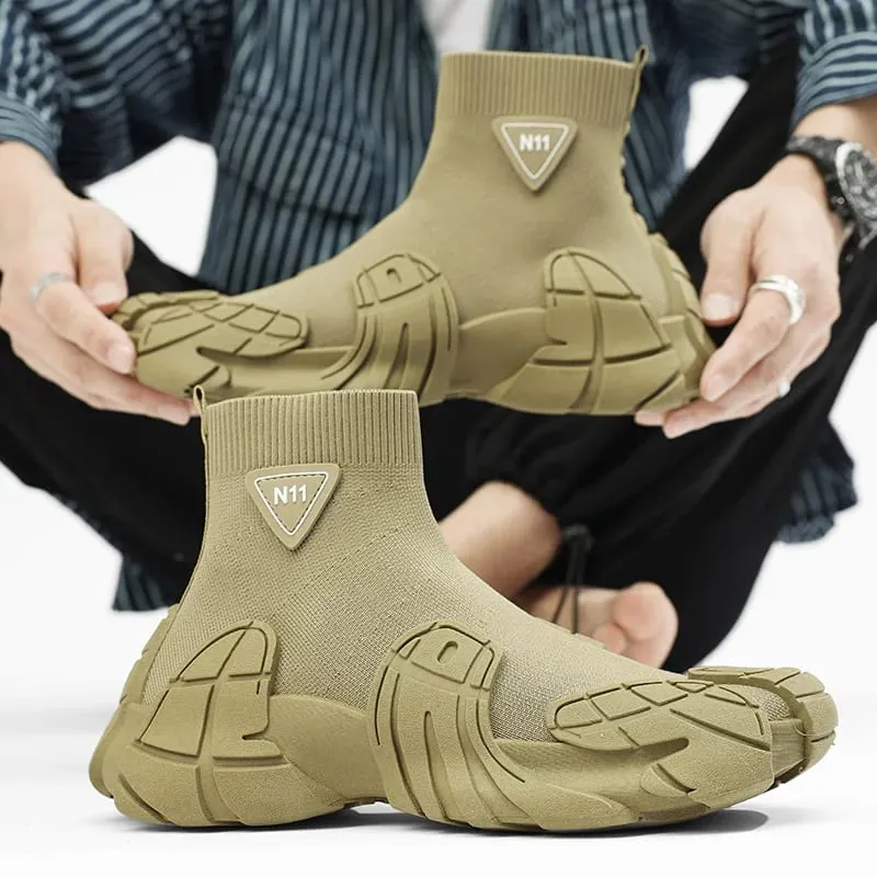 Outdoor Men Casual Boots Winter Designer Soft Sneakers Breathable Mens Socks Shoes Slip on Flat Lightweight Walking Sport Shoes — image 5