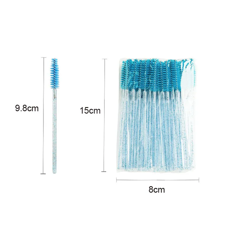 New 50/100pcs Microbrush for Eyelashes Brush Crystal Spoolie Brushes Eyebrow Comb Makeup Beauty Tool for Eyelashes HZS24 — image 6