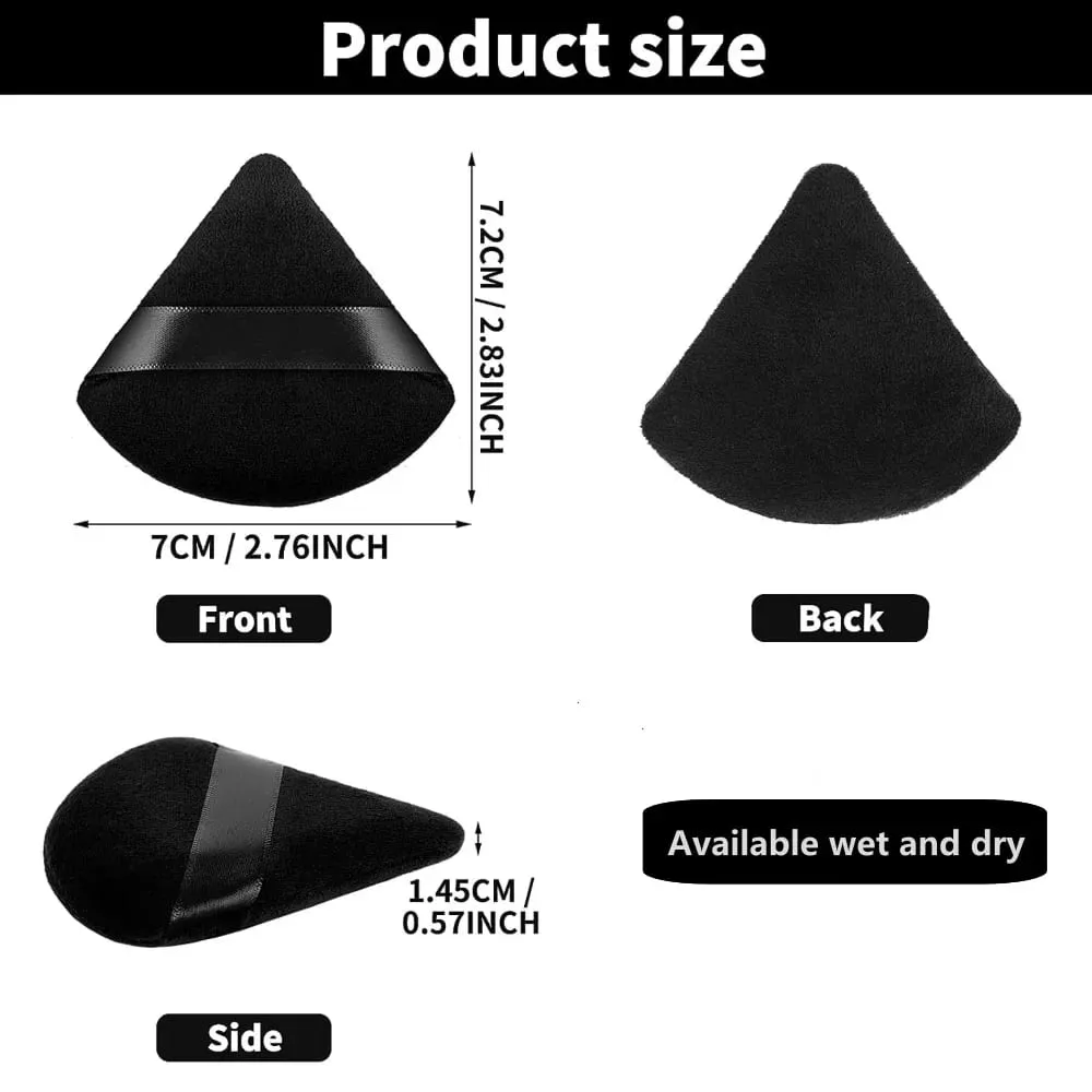 Black Triangle Powder Puff Facial Makeup Sponge Soft Velvet Cosmetics Puff Mixer Beauty Foundation Make-Up Sponge Makeup Access — image 3