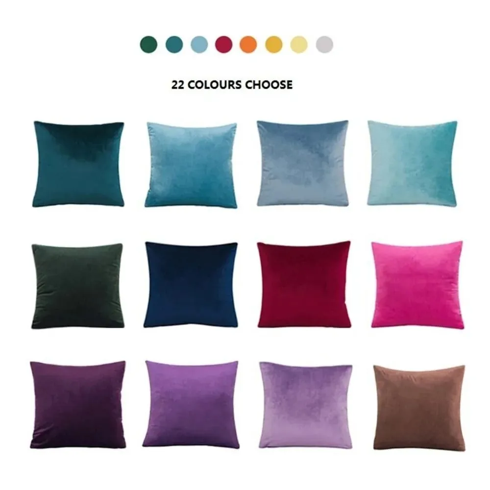 Solid Velvet Cushion Cover 30x50/45x45/50x50/55x55/60x60cm Decorative Throw Pillow Case for Home New Year — image 3