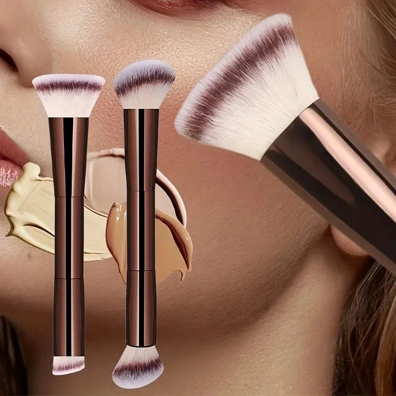 2pcs Professional Aluminum Tube Makeup Brush Set Soft Foundation Brush Blush Brush Powder Brush Concealer Brush Contour Bru — image 6
