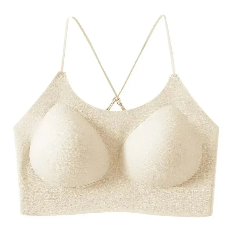 2025 Sexy French Camisole Backless Bra One-piece Seamless Lifting Lingerie No Underwire Gathering Anti-sagging Fix Cup Bra — image 10
