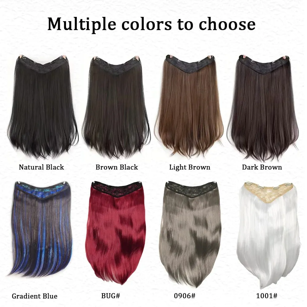18inch V-shaped clip in hair extension layered hair extension adds volume.made of synthetic fiber for women — image 4