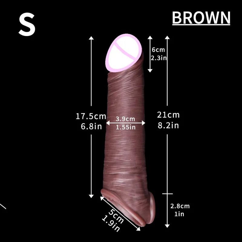 Sleeve for Erection Penis Training Sexy Adult Man Silicone Penis Sleeve Cock Ring Extender Male Sex Toy Dildo Cock — image 8