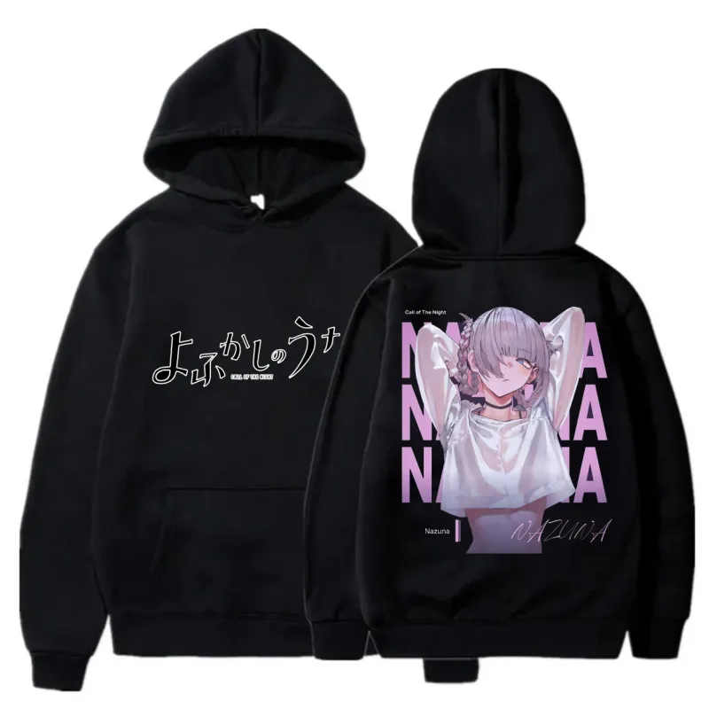 Y2K Anime CALL OF THE NIGHT Nazuna Nanakusa Funny Hoodie Hip Hop Graphic Sweatshirts Poleron Hombre Streetwear Harajuku Tracksui — image 2