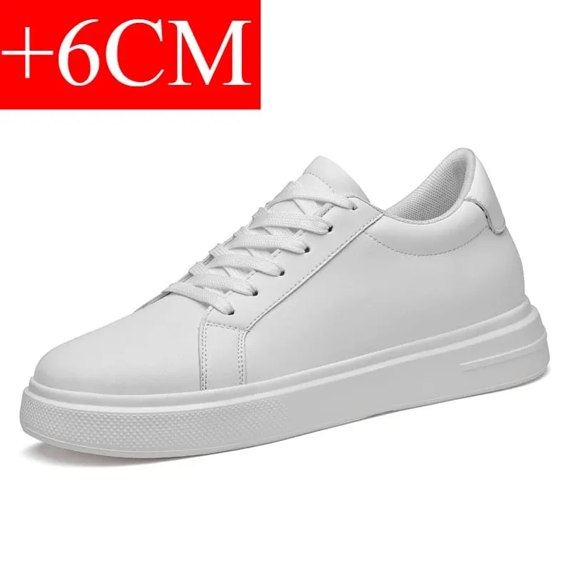 New Men's Sneakers Elevator Shoes Heightening Height Increase Insole 6-10CM High Heels Shoes Leather Sport Shoes Men Shoes — image 9