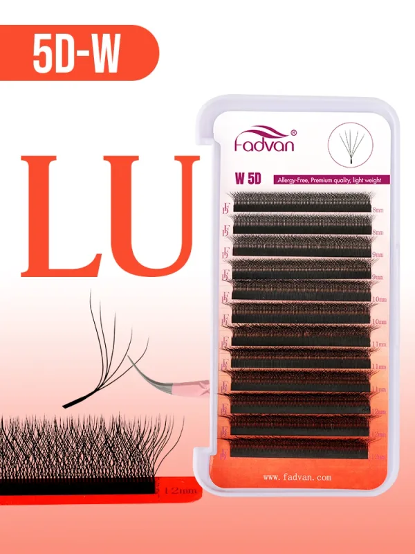 Fadvan 5D W Shape Lashes Black/Brown 5D Soft Faux Mink Eyelash Extension 12Rows 5D Fan Lashes Supplier — image 4