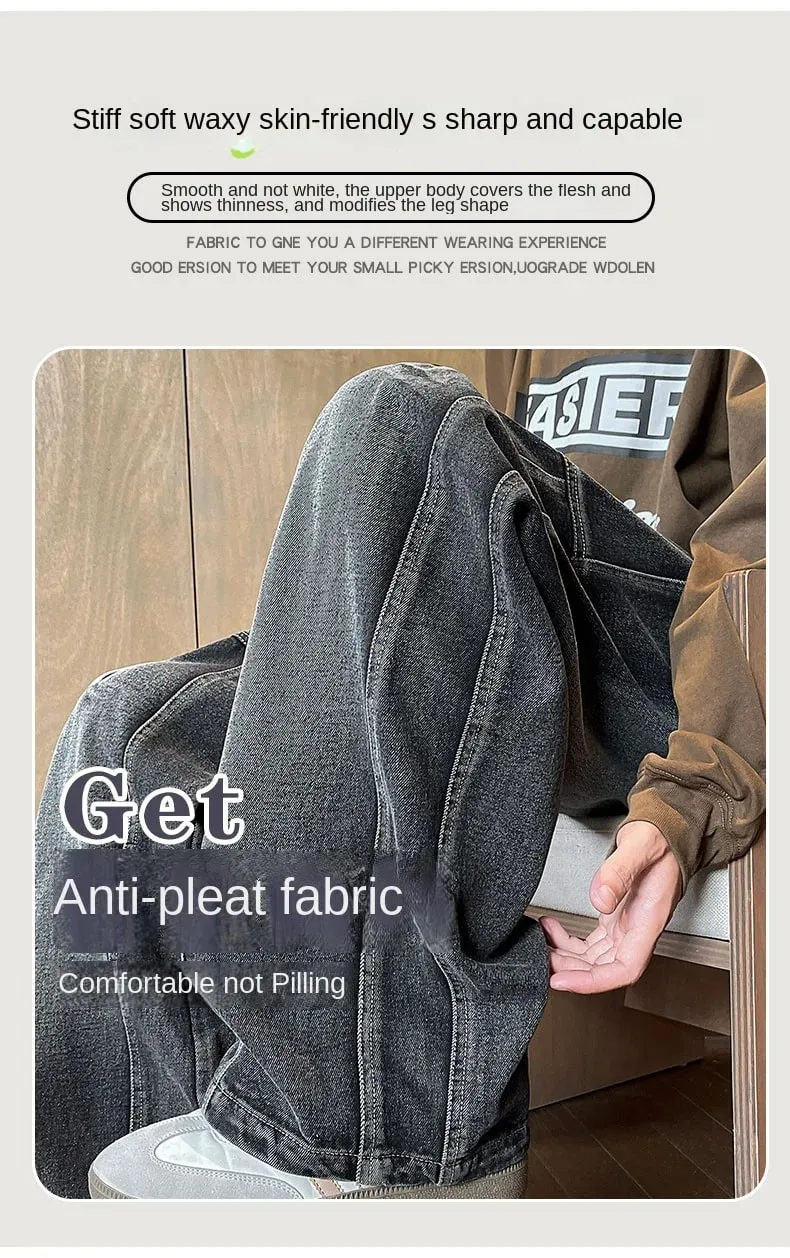 Men's Jeans Man Pants Spring American Retro Patchwork Comfortable Big Size Loose Denim Pants Plus Size Bottoms Stylish Casual — image 9