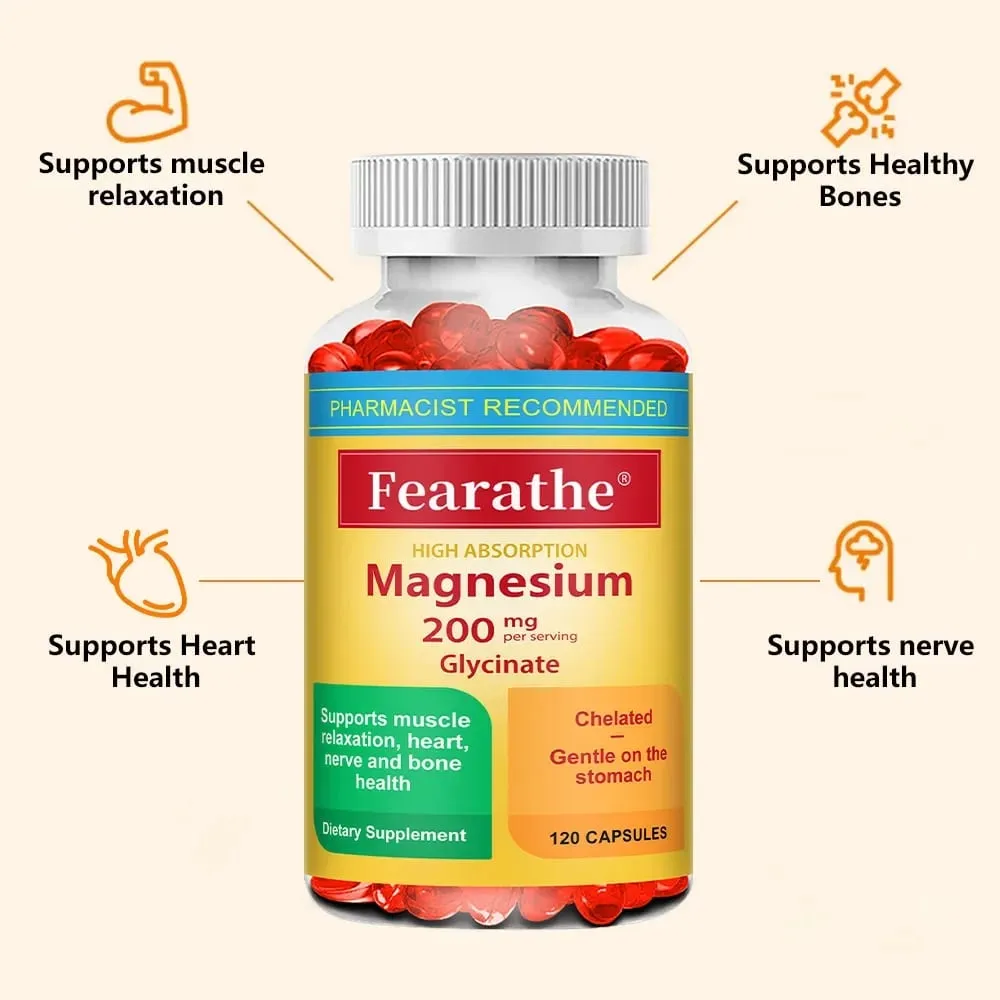 200 Mg Magnesium Glycinate Capsules To Improve Sleep Quality Support Joint and Bone Marrow Health and Boost The Immune System — image 5