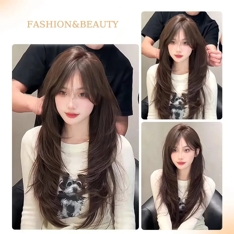Clip in Hair Extensions Wig Synthetic Hairpiece High Layered Inward-Curled Hair Extensions with 5 Clips for Women Daily Use — image 7
