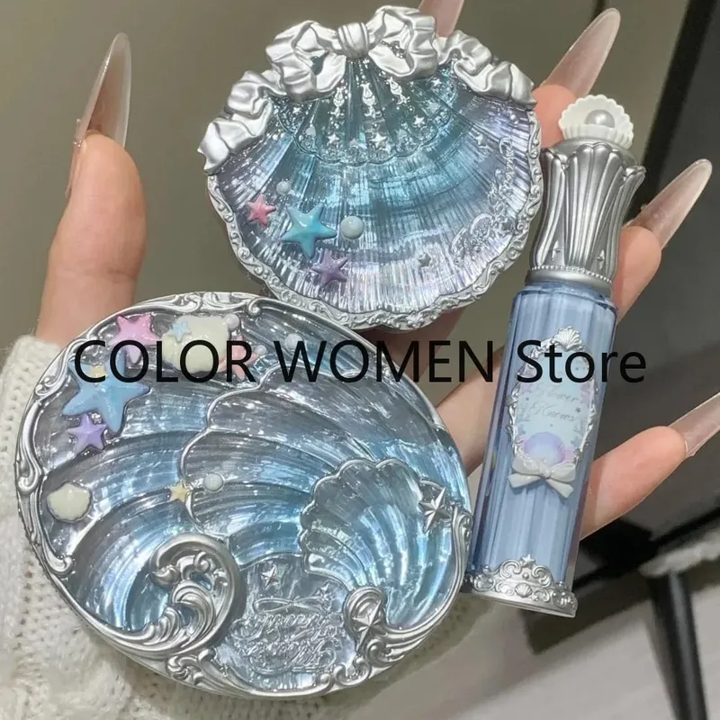 Flower Knows Shell Pearl Series Blush Lipstick Power Mystery Set Hadiah
