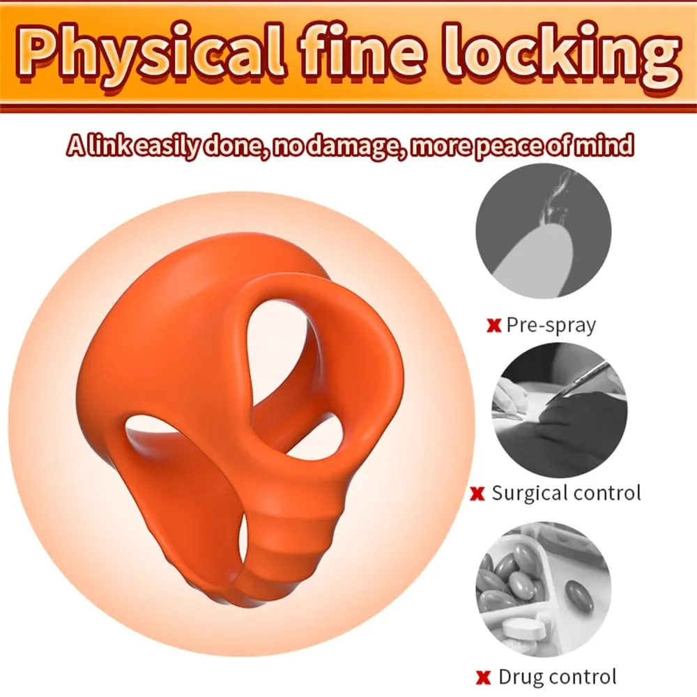 Soft Penis Ring Reusable Delay Ejaculation Lasting Scrotum Lock Ring Ball Scrotum Stretcher Triple Testicle Lock BDSM Sex Toys — image 6