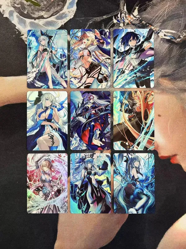 DIY Fanmade Mixed Genshin Honkai Waifu Holographic Laser Flash Collectible Trading Game Cards — image 6