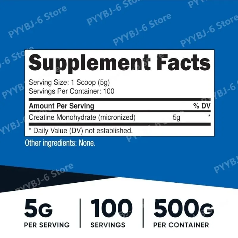 Micronized Creatine Monohydrate 500g Unflavored100 Servings Boosts Muscle Strength & Endurance Dietary Supplement for Adults — image 7