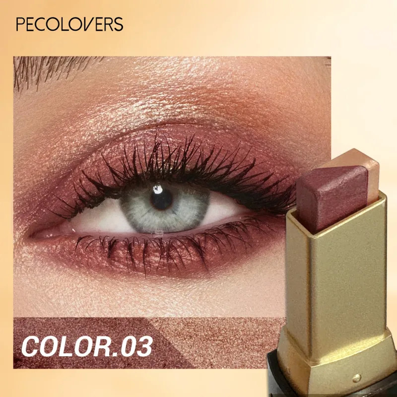 1Pc Dual-Color Eyeshadow Stick Blendable Eye Color For Daily Makeup Brown And Pink Cosmetic Eye Makeup Product — image 12