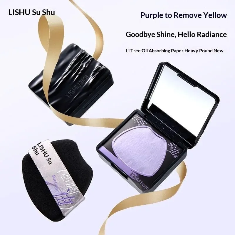 Oil Control Blotting Paper with Powder Puff Face Powder Makeup Setting Sheets Portable Touch Up Tool,150 Sheets — image 4