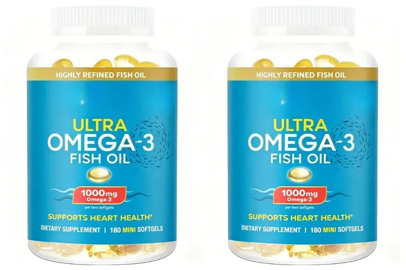 Fish Oil Omega 3 Mini Softgels 1000mg EPA + DHA Ultra Pure Supplements Heart Health Support Easy To Swallow Minis 180 Count — image 8