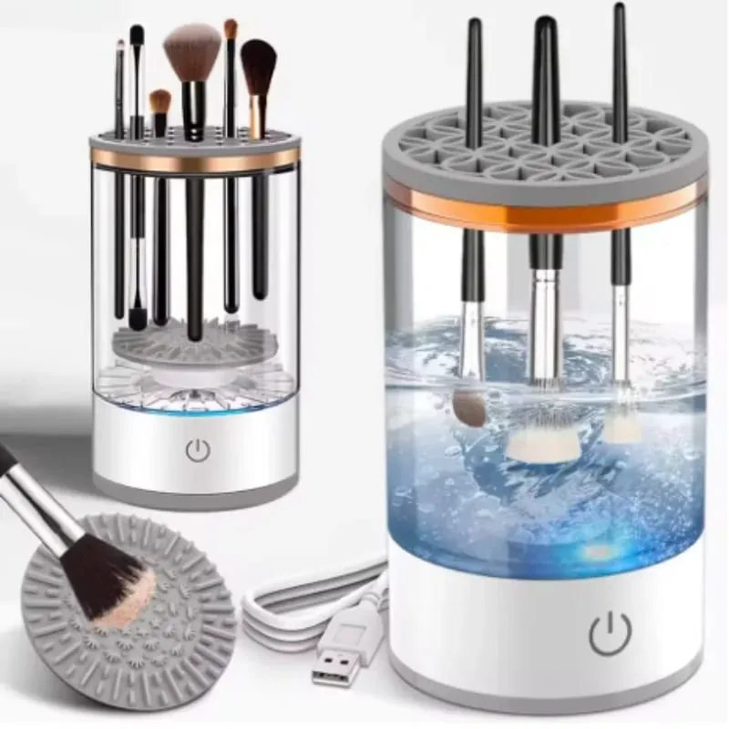 Portable USB Rechargeable Electric Makeup Brush Machine Efficient Automatic for Home Travel Cosmetic Brushes Deep Cleaning Tools — image 4