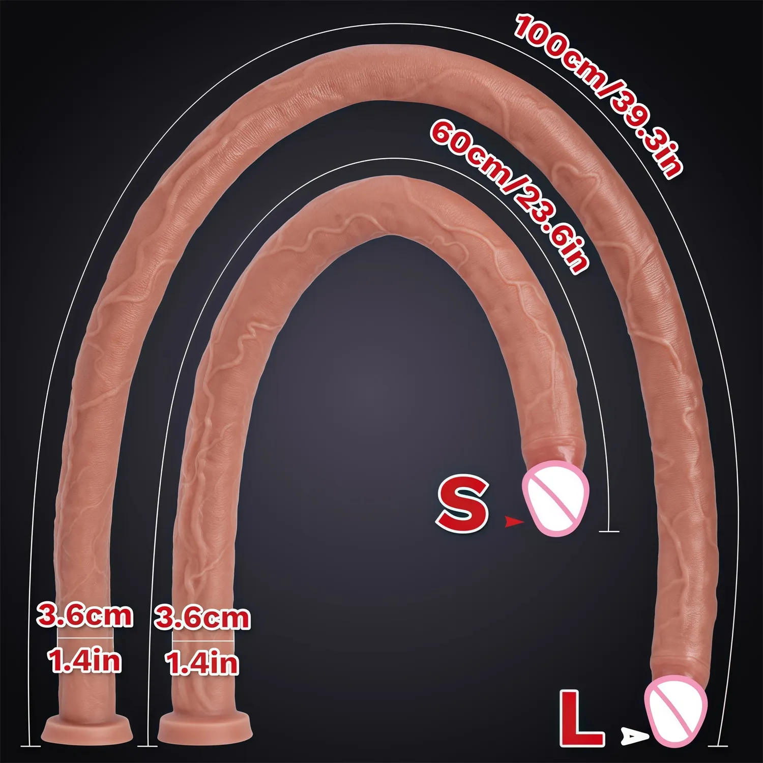 Extra Long Realistic Dildos G-Spot Stimulation Deep Touch Penis Vagina Anal Massage Penetration Dick Sex Toys for Women and Men — image 6