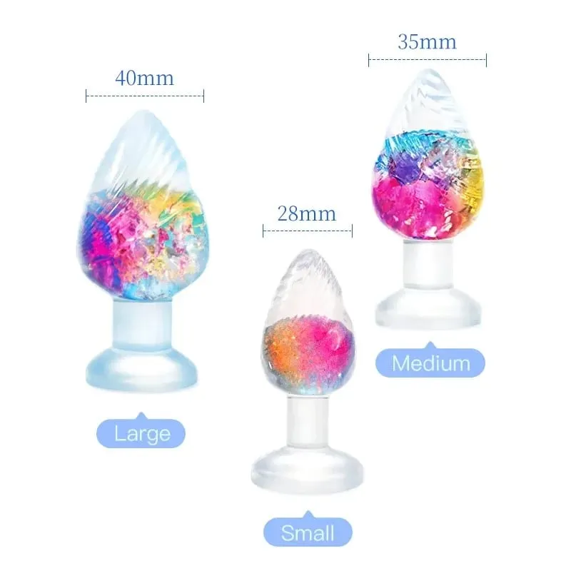 Liquid Silicone Anal Plug Smooth Soft Easy To Clean Anus Plug Rainbow Jelly Butt Plug Dildos Adult Sex Toys Couples Adults Game — image 7